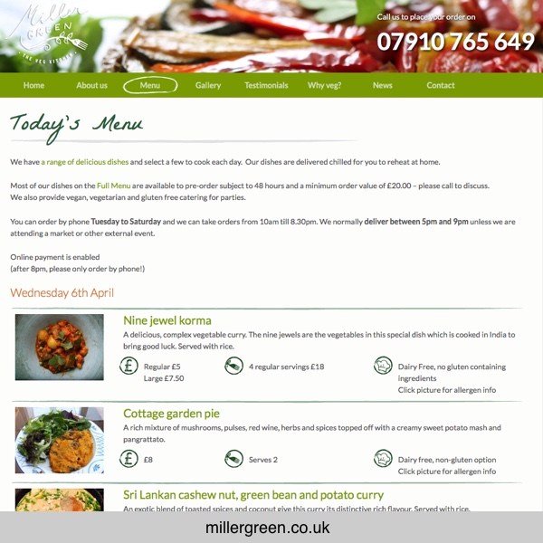 Miller Green - vegan food delivery
